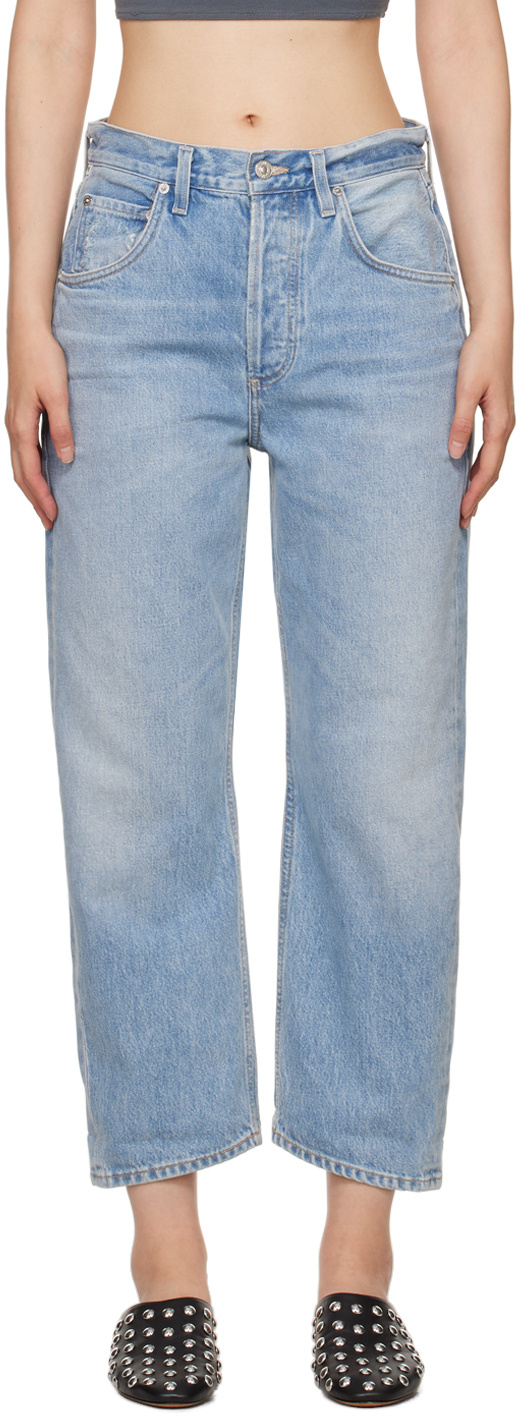 Citizen Of Humanity Denim Trousers With Belt Loops In Blue