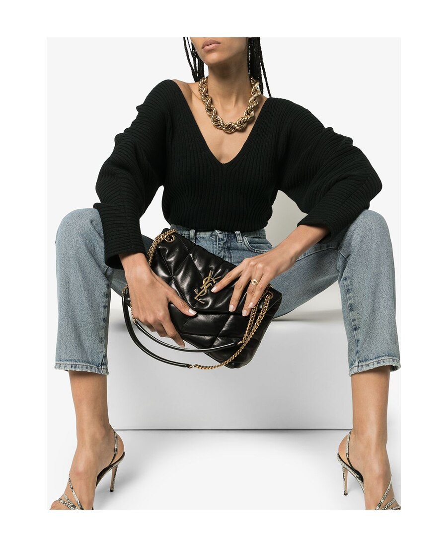 Saint Laurent Small Loulou Puffer Bag In Nappa Leather In Black