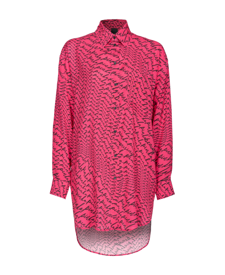 PINKO LOGO-PRINT LONG-SLEEVE SHIRT