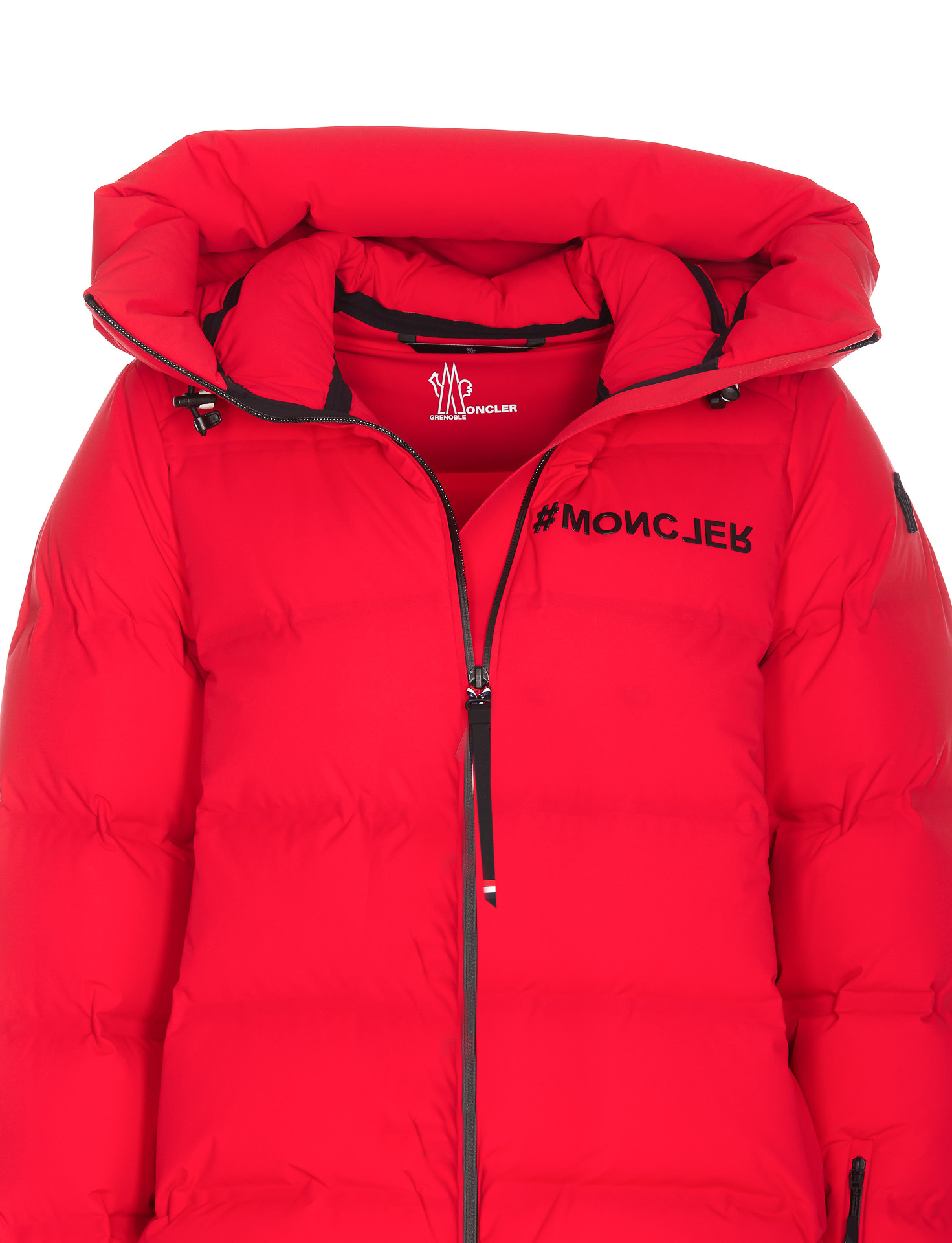 Moncler Suisses Logo-print Puffer Jacket In Red