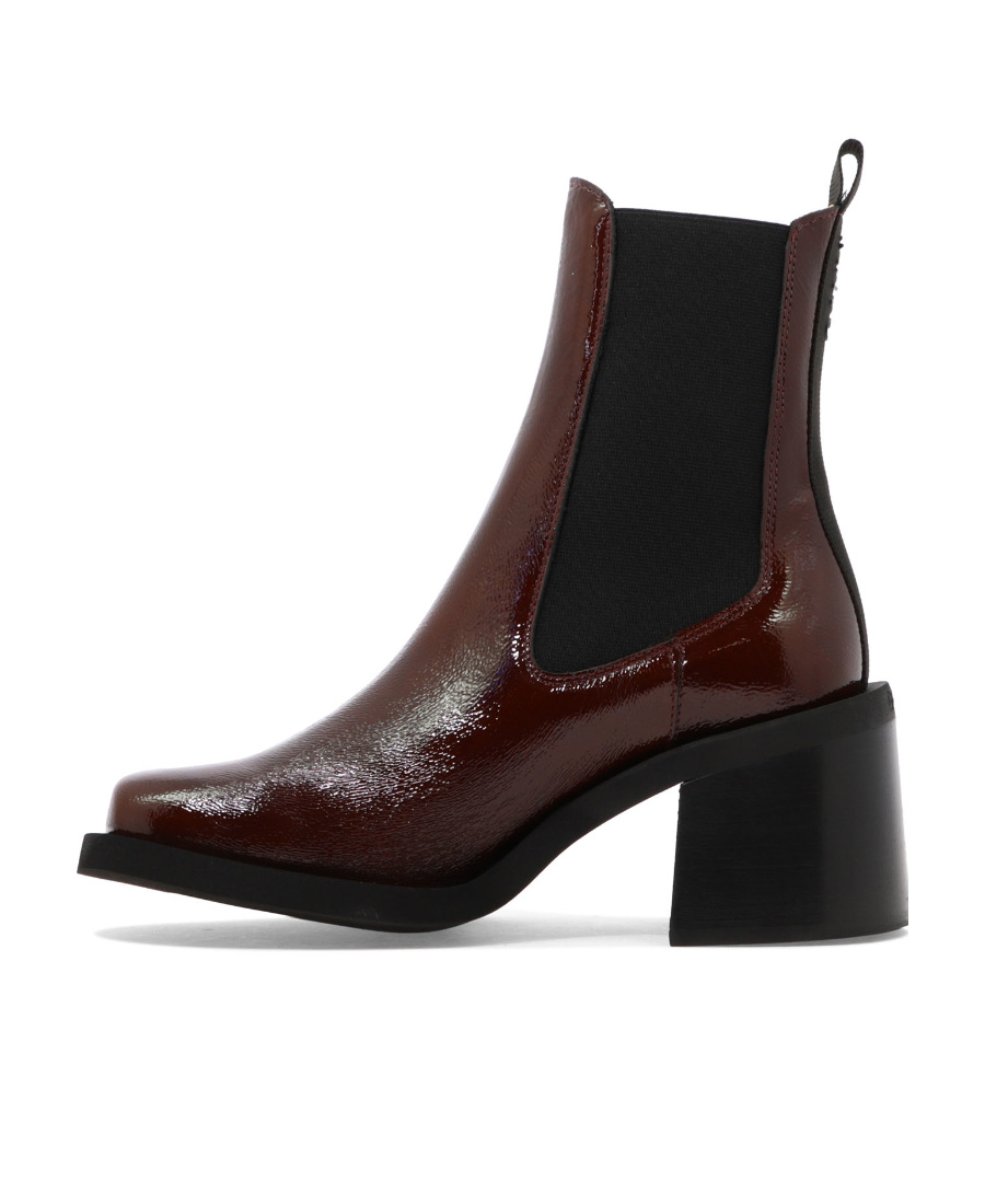 Ganni Brown Heeled Chelsea Boots In Black