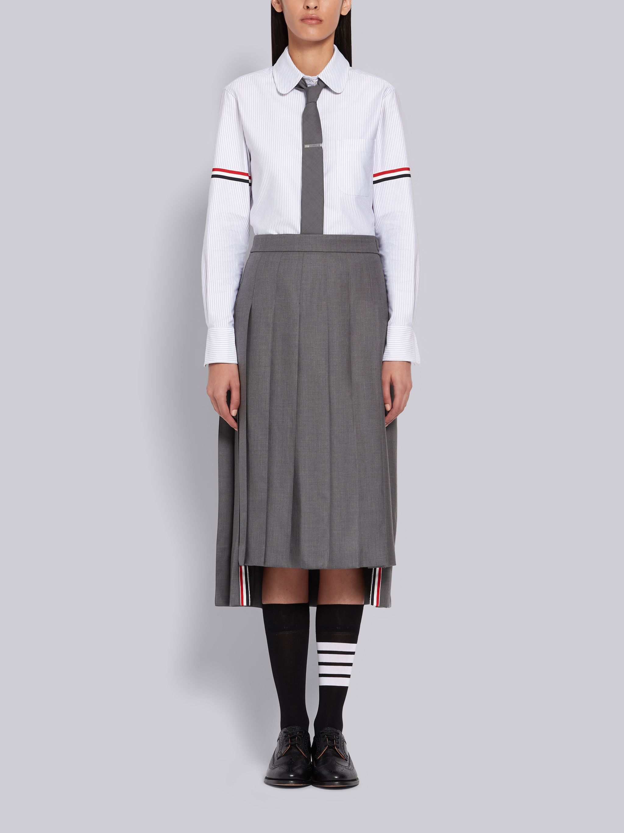 Thom Browne Grosgrain Armband Oxford Shirt In White