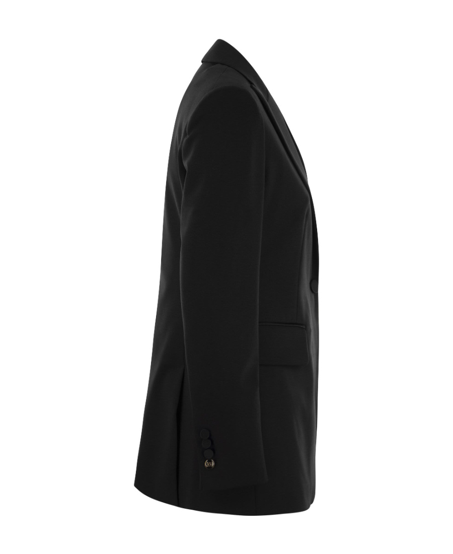 Max Mara Gara Buttoned V-neck Blazer In Black