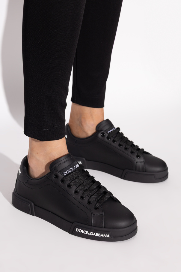 Dolce & Gabbana Lace-up Low-top Casual Shoes In Black