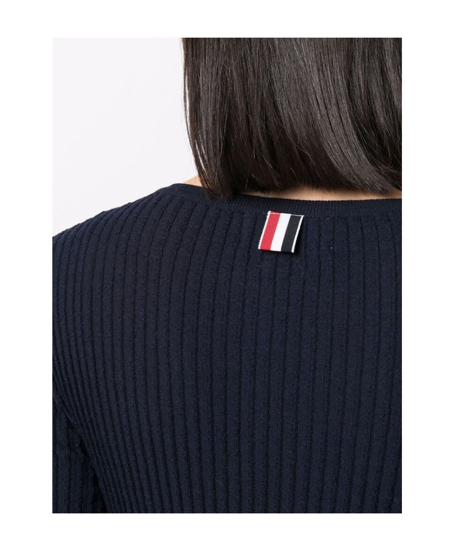 Thom Browne Rwb-stripe Cardigan In Blue