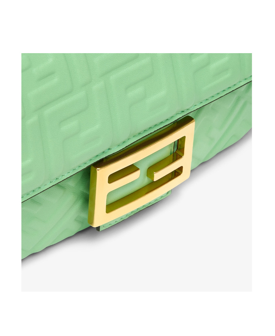 Fendi Medium Baguette Chain Shoulder Bag In Green