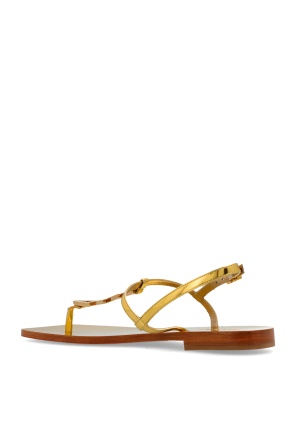 Versace Flip Flops In Gold