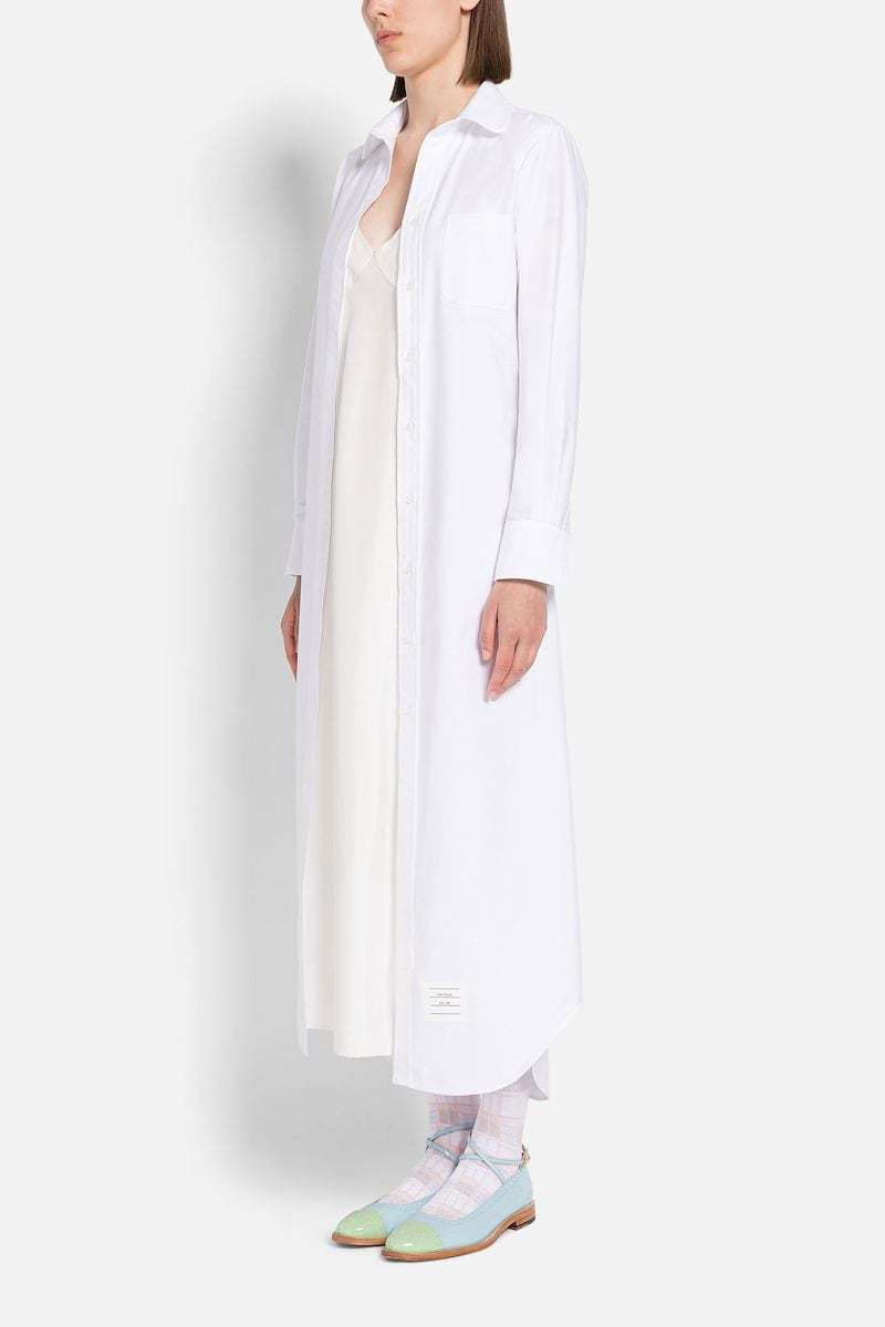 Thom Browne Tab-detail Shirt Dress In White