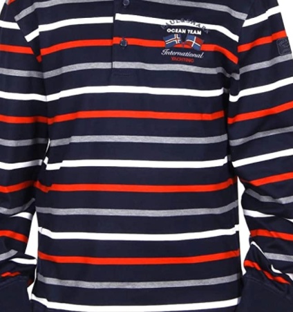 Paul & Shark Striped Long-sleeved Polo Shirt In Black