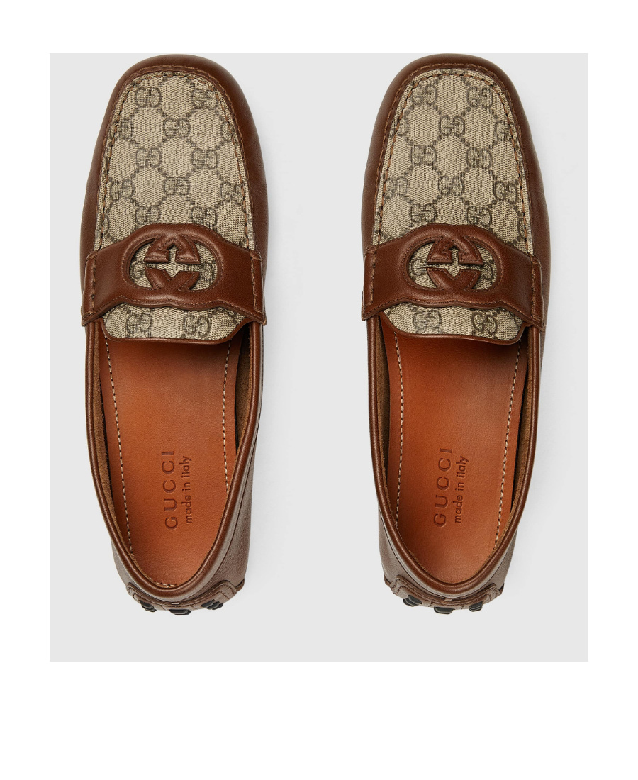 Gucci Interlocking G Slip-on Loafers In Brown