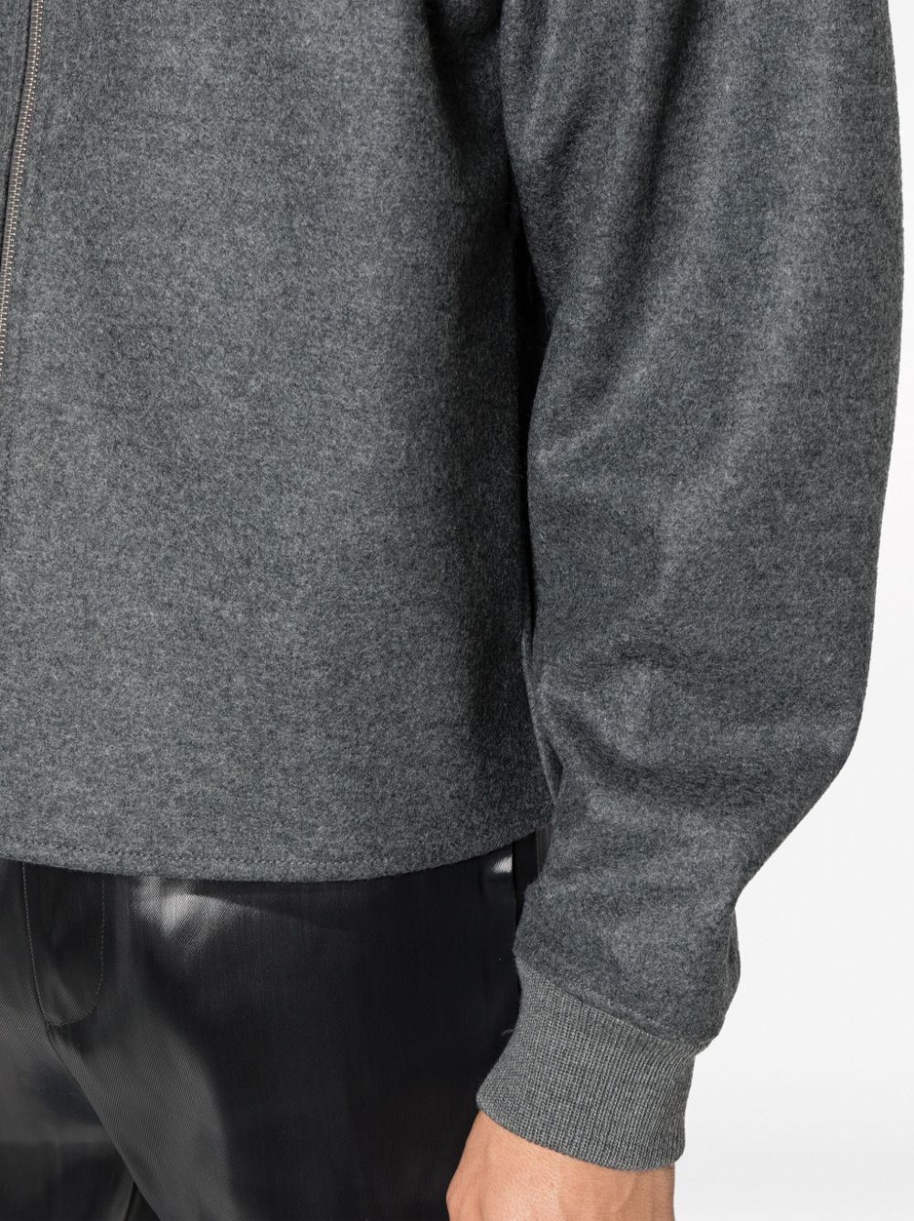 Jil Sander Zip-up Wool Bomber Jacket In Gray