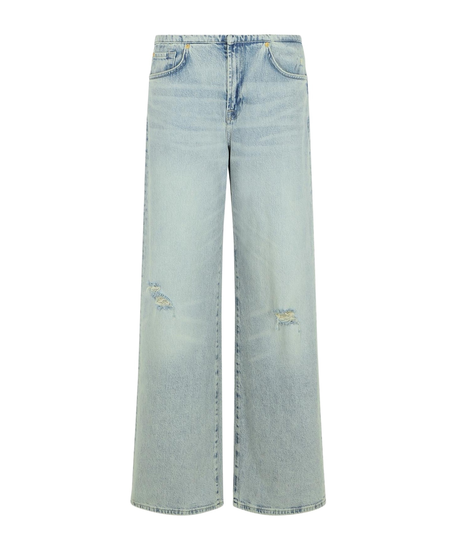 7 For All Mankind Raw Hem Jo Wide-leg Jean In Gray