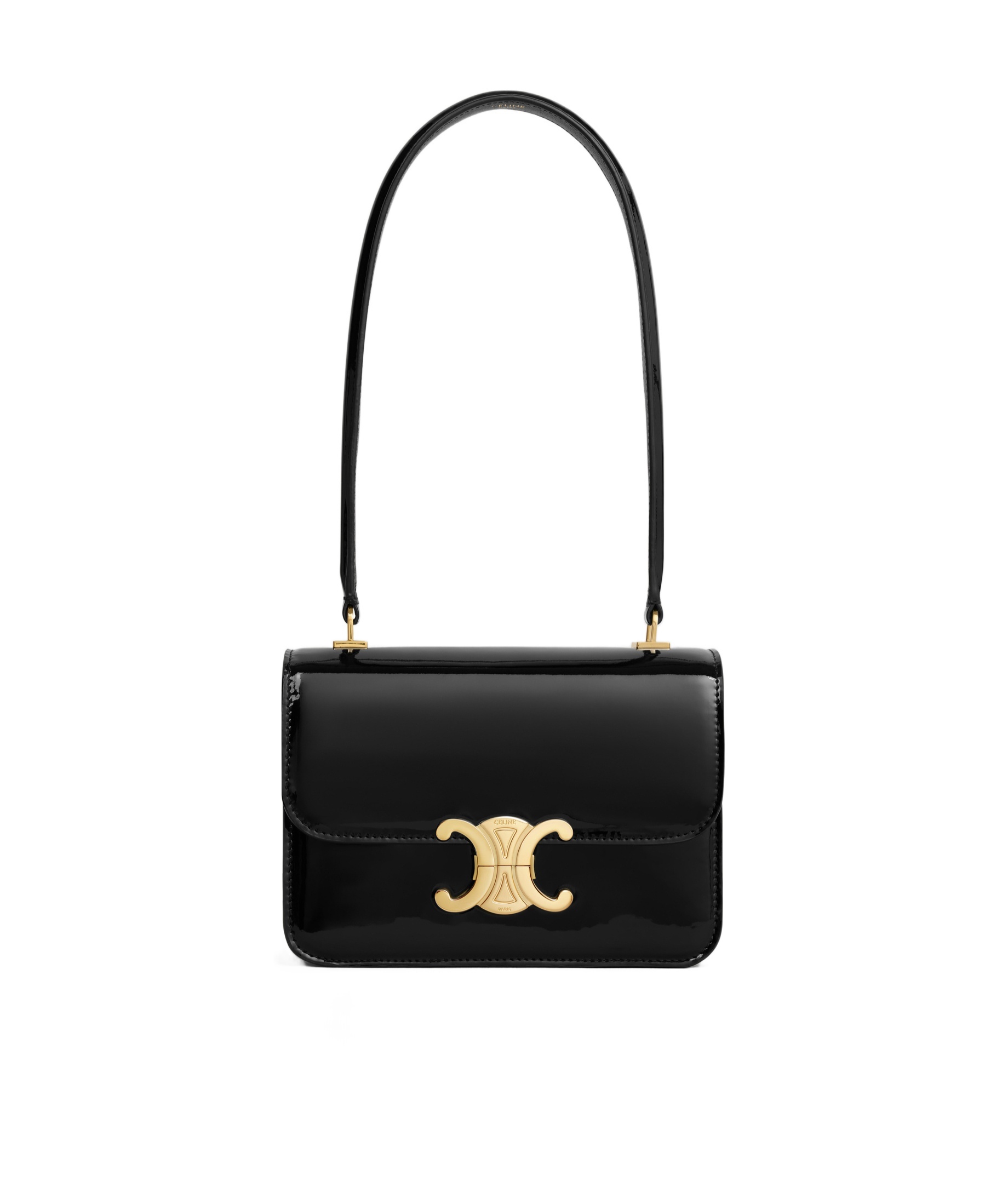Shop Celine Teen Garance Bag In Patent Calfskin In Black