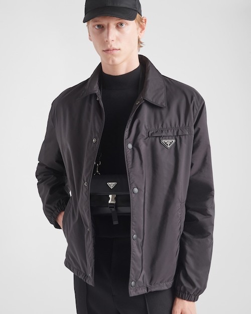 Shop Prada Re-nylon Blouson Jacket In Black