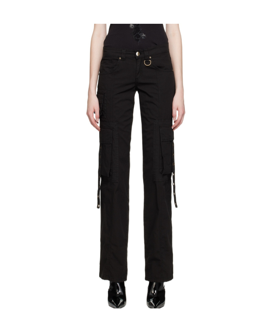 Blumarine Low-rise Skinny Cargo Trousers In Black