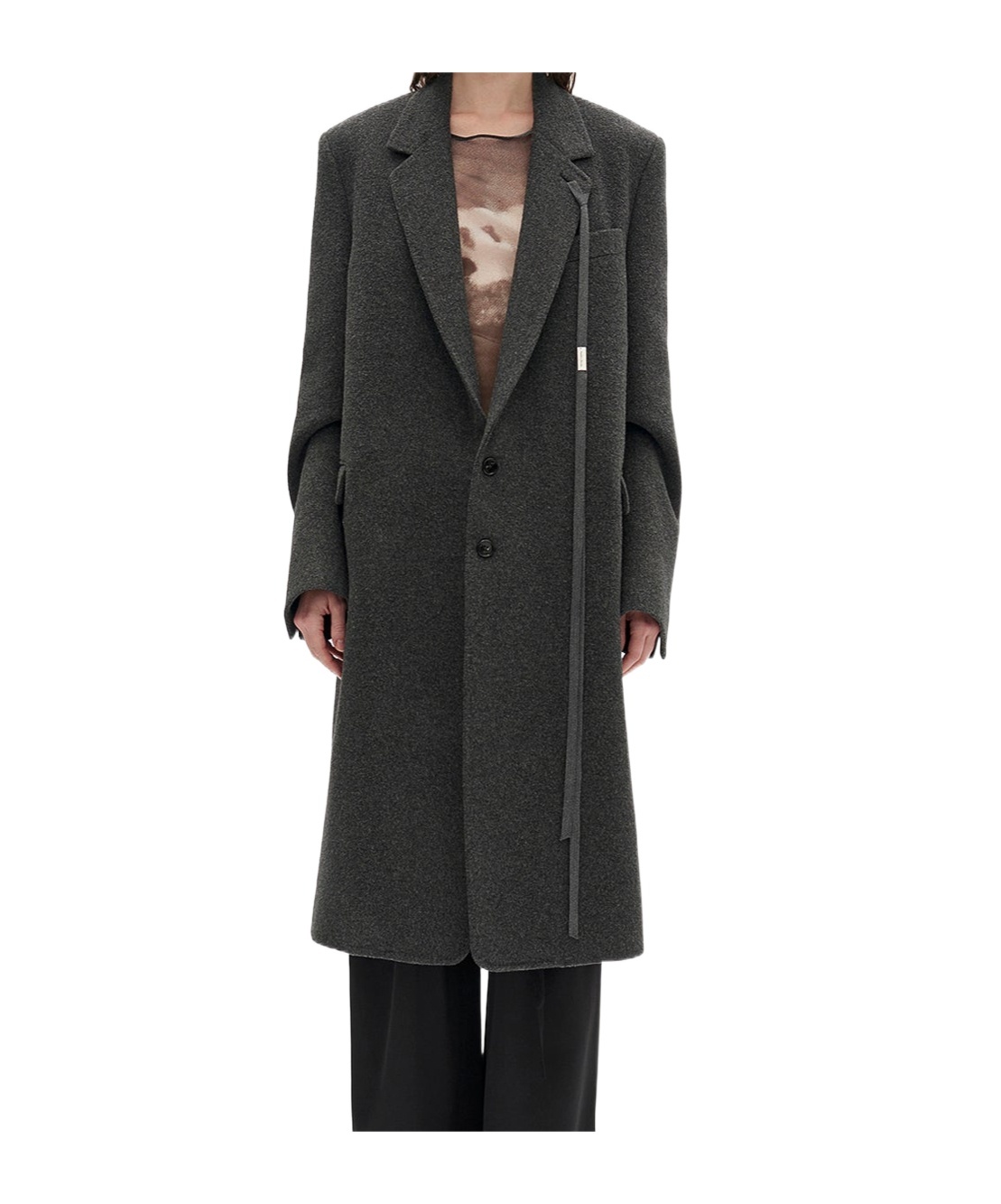 Ann Demeulemeester Viv High Comfort Tailored Coat In Gray