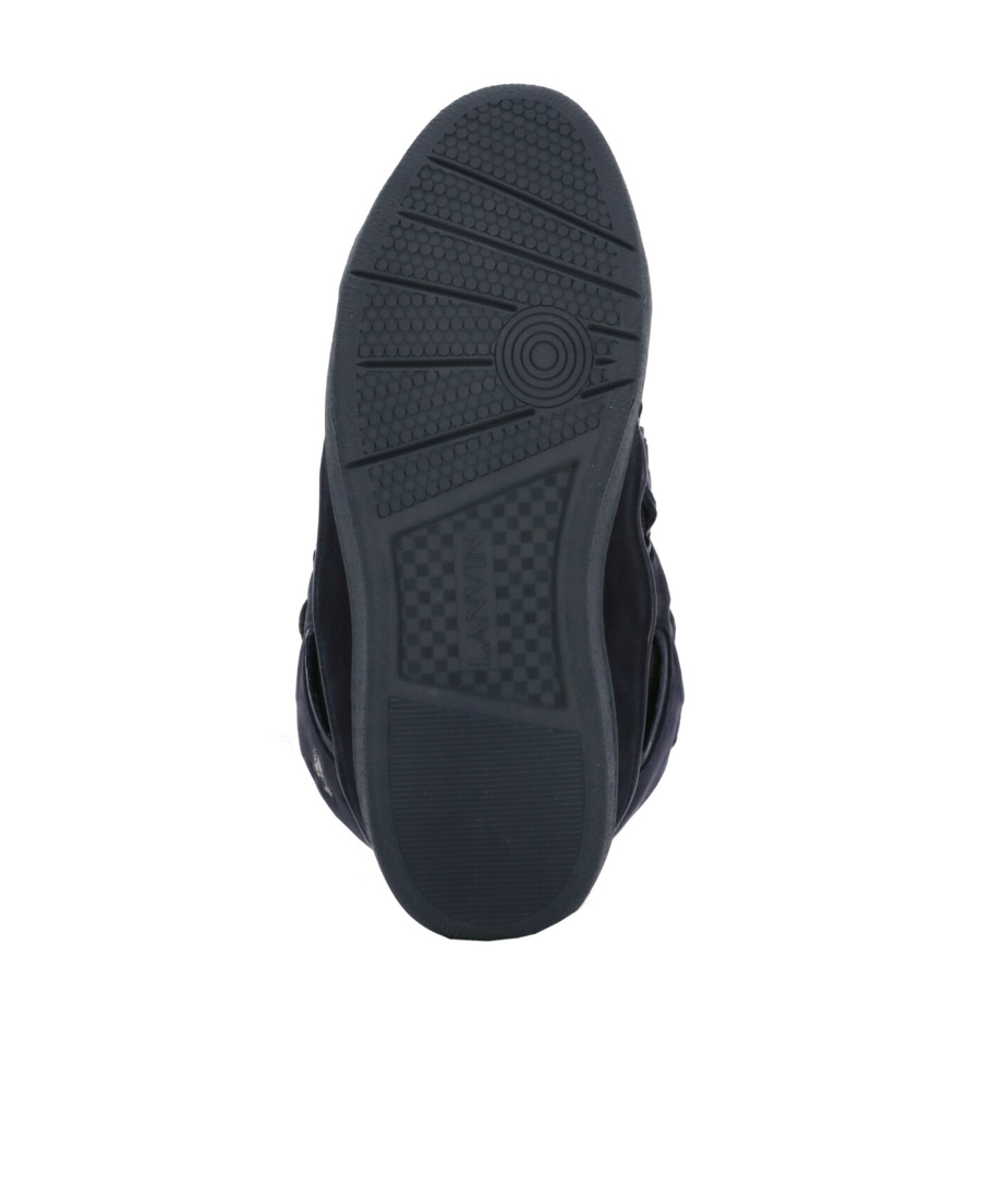 Lanvin Dark Blue Curb Sneakers In Black