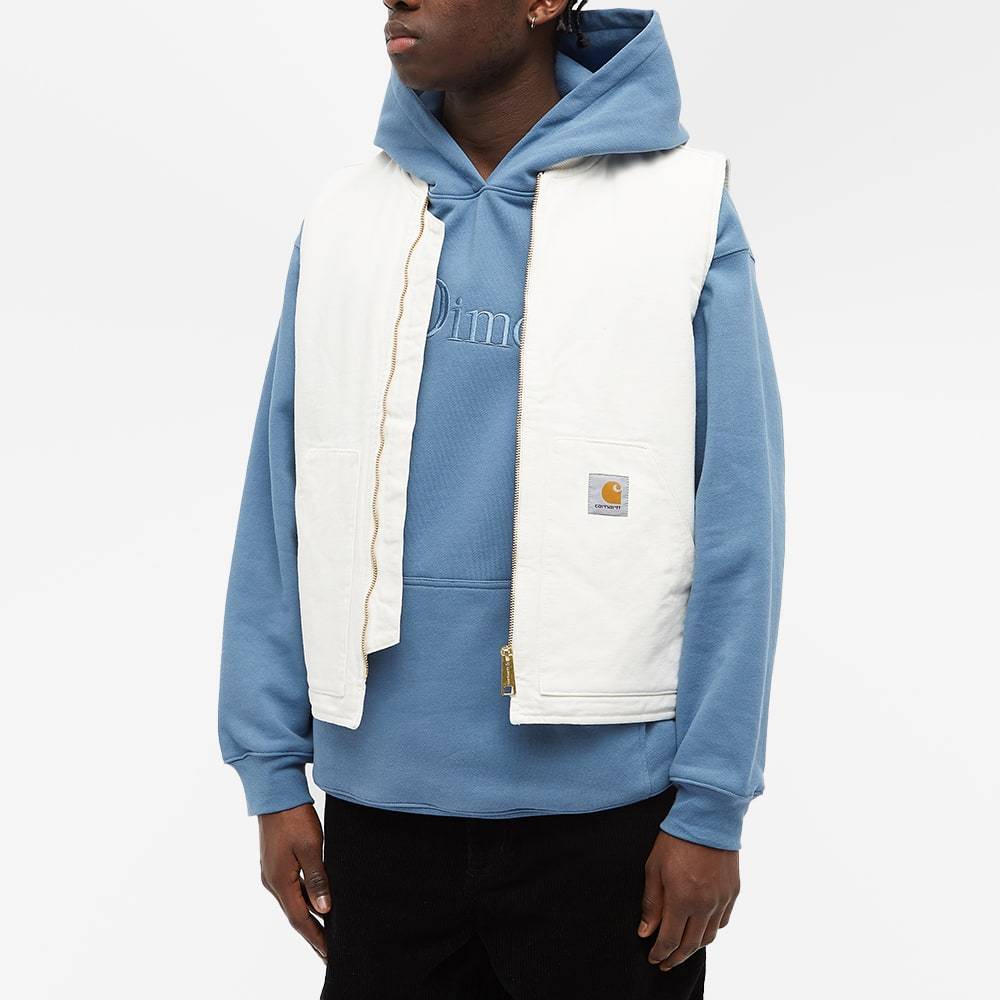Carhartt Vest With Patch Pockets And Ribbed Collar In White