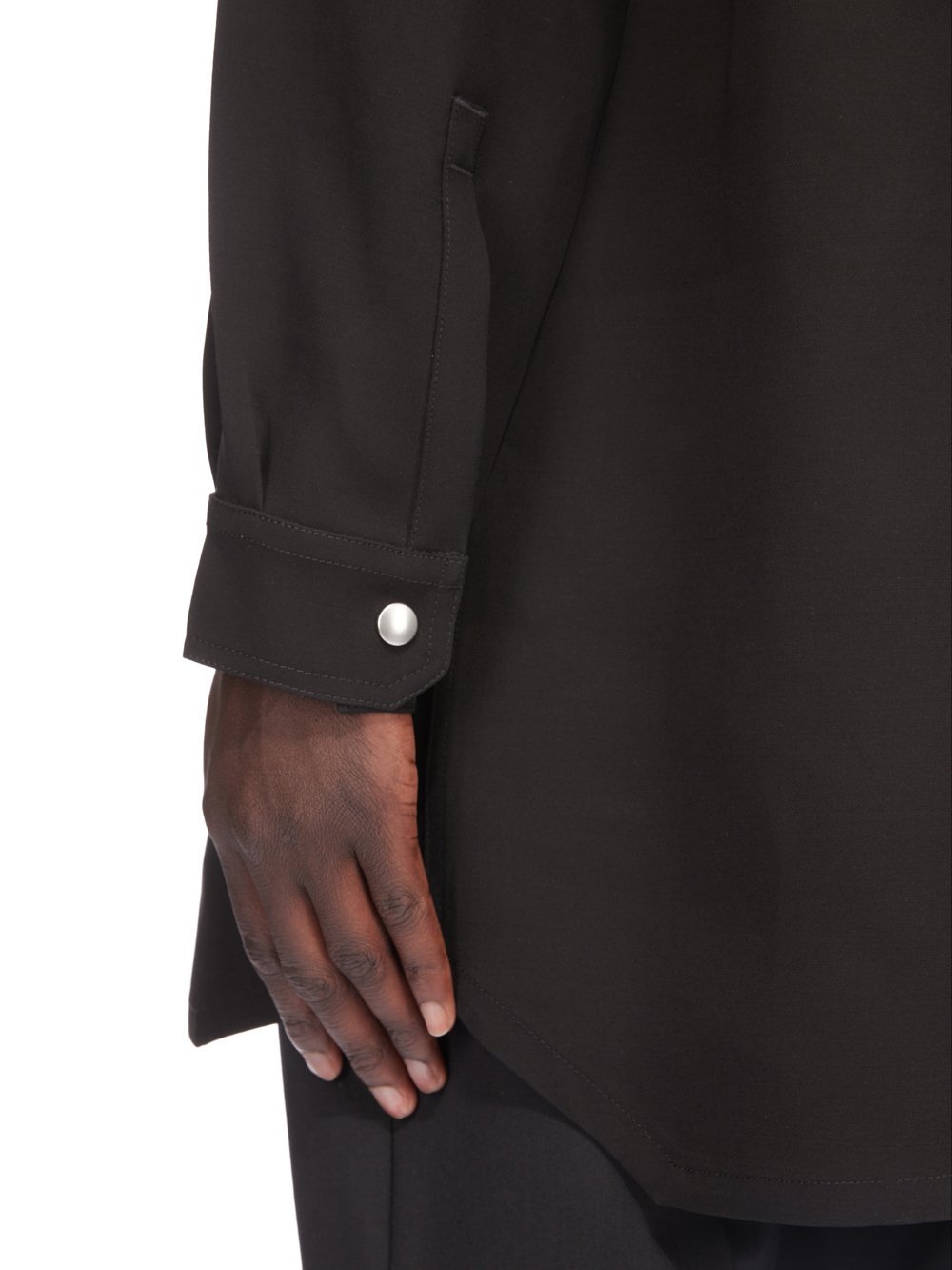 Rick Owens Classic-collar Silk Blend Coat In Black