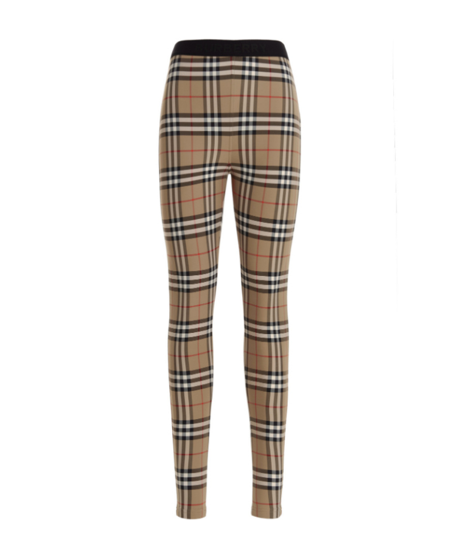 Burberry Archive Check Leggings In Nude