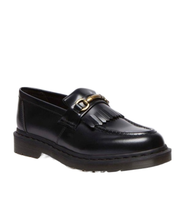 Dr. Martens' Adrian Snaffle Smooth Leather Kiltie Loafers In Black