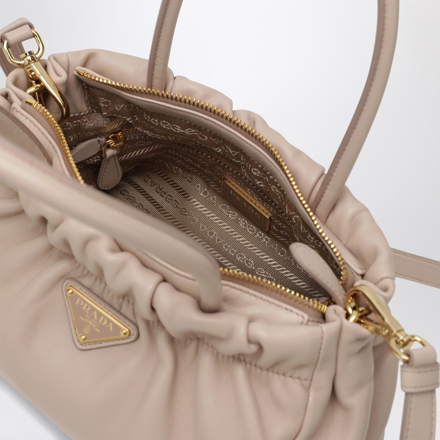 Prada Double Handle Shoulder Bag In Pink