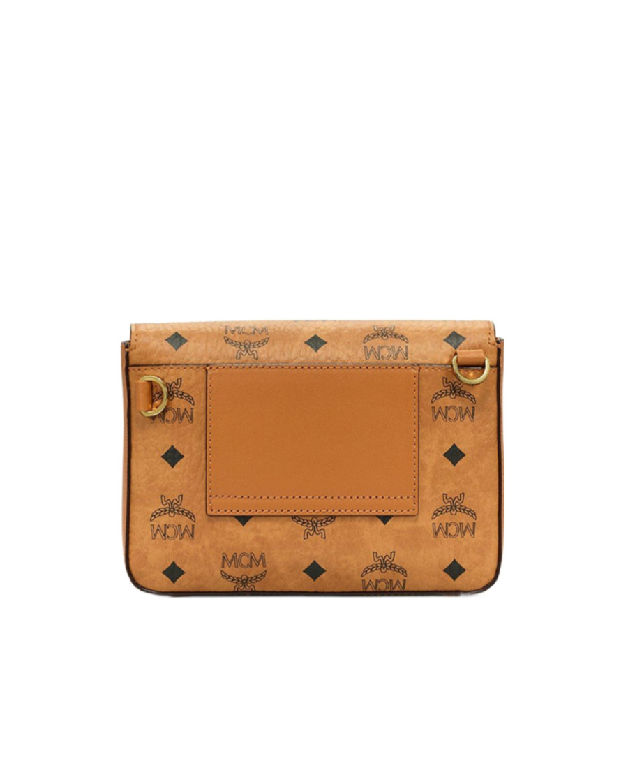 Mcm Small Millie Visetos Water Resistant Leather Crossbody Bag In Brown