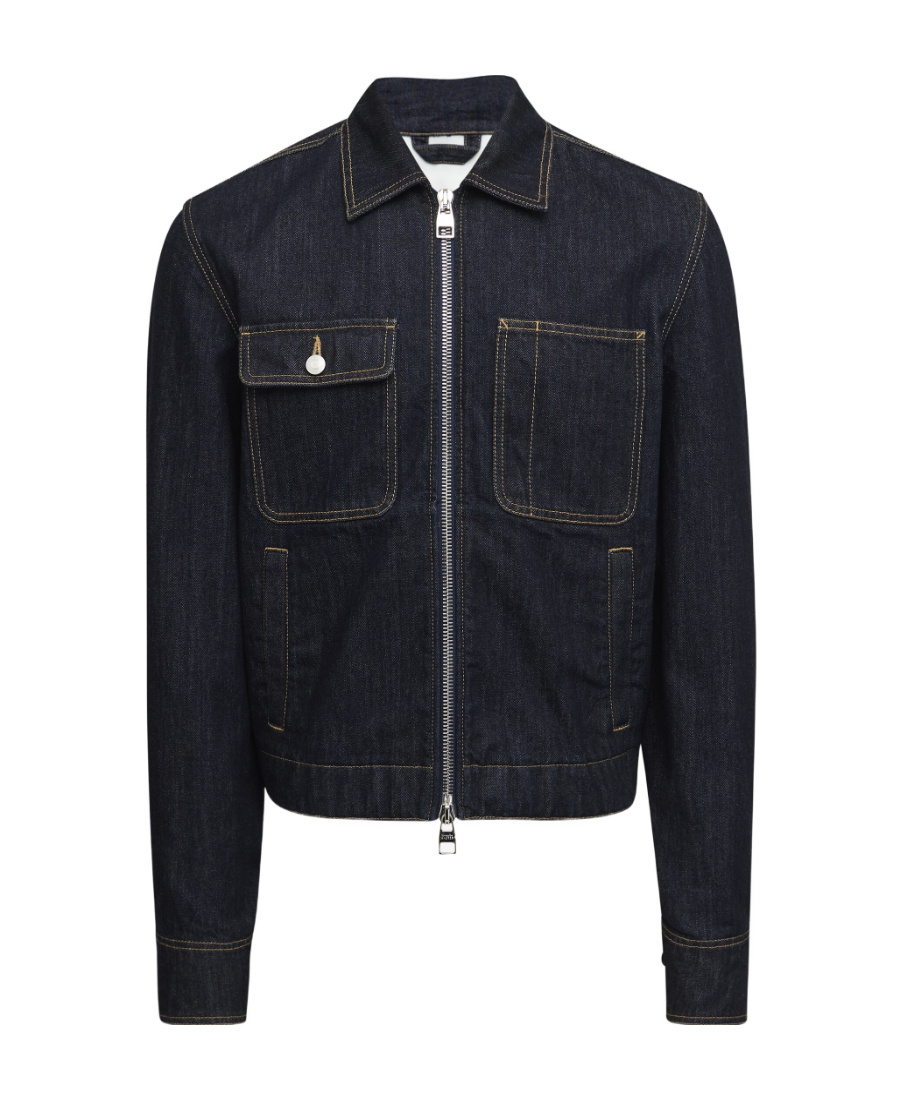 Alexander Mcqueen Zip-up Denim Jacket In Black