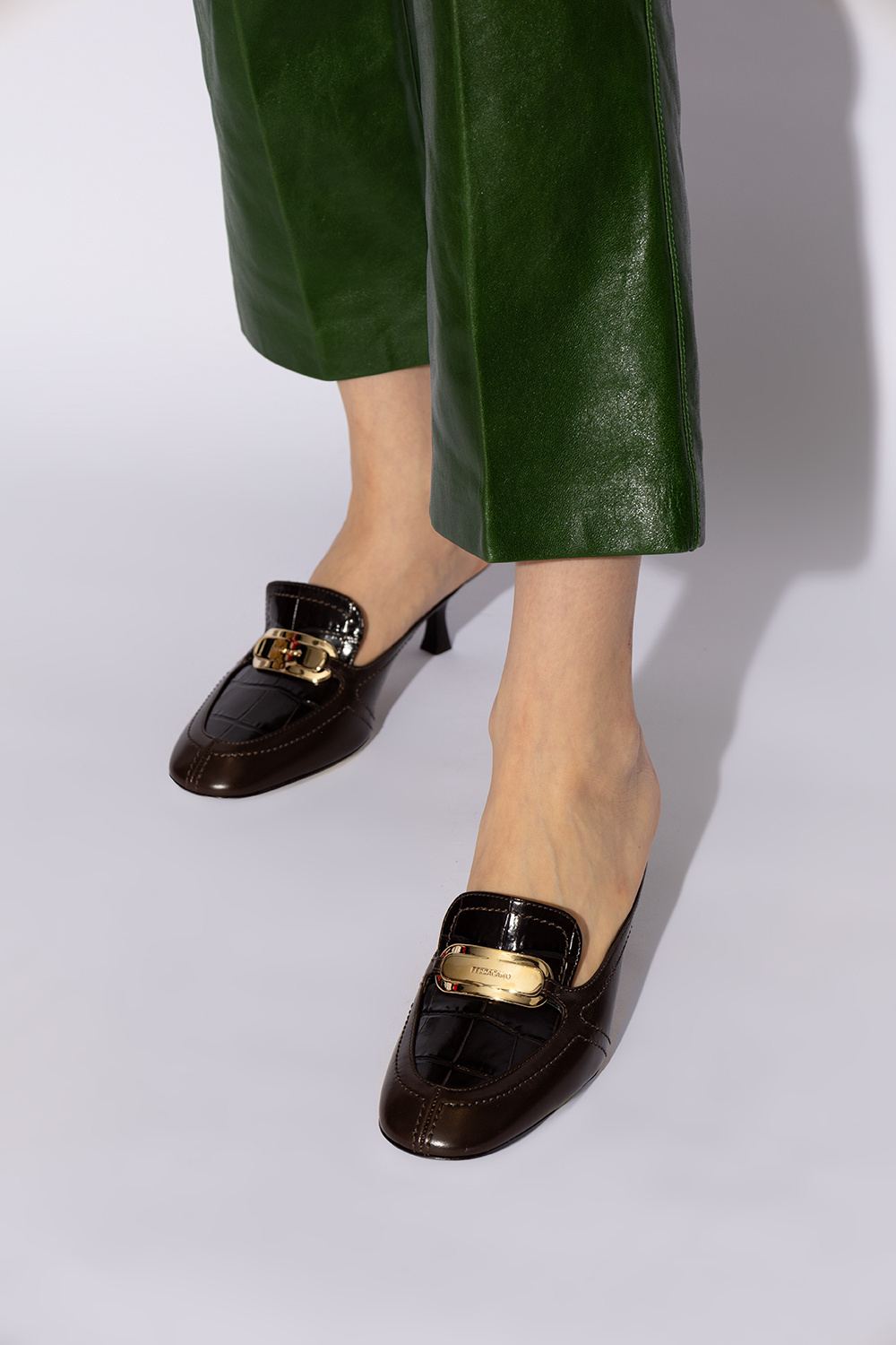 Ferragamo Ophelia 55 Bow-embellished Slingback Pumps In Black