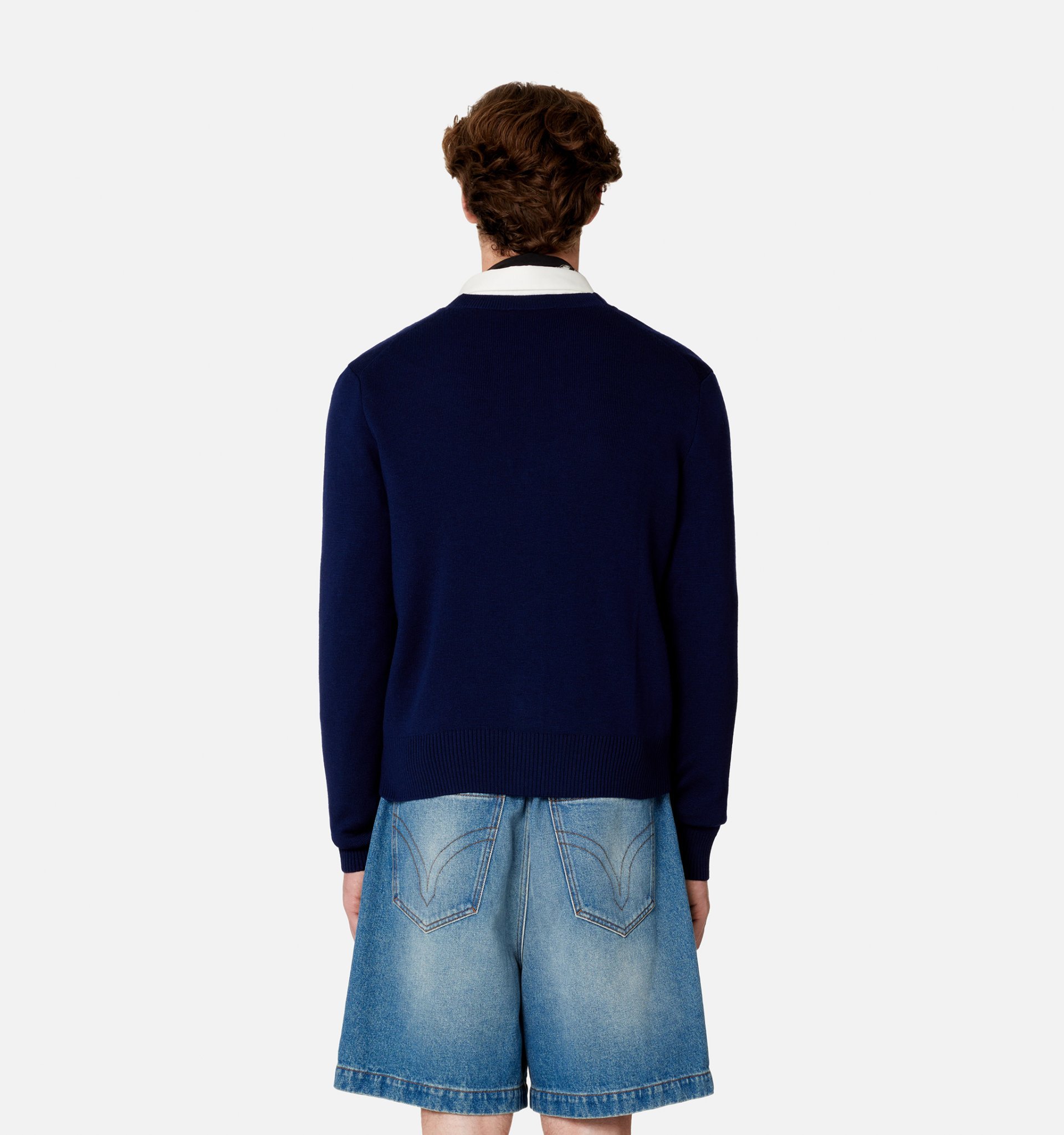 Ami Alexandre Mattiussi Ami Ami De Coeur Logo Embroidered V-neck Knitted Cardigan In Blue