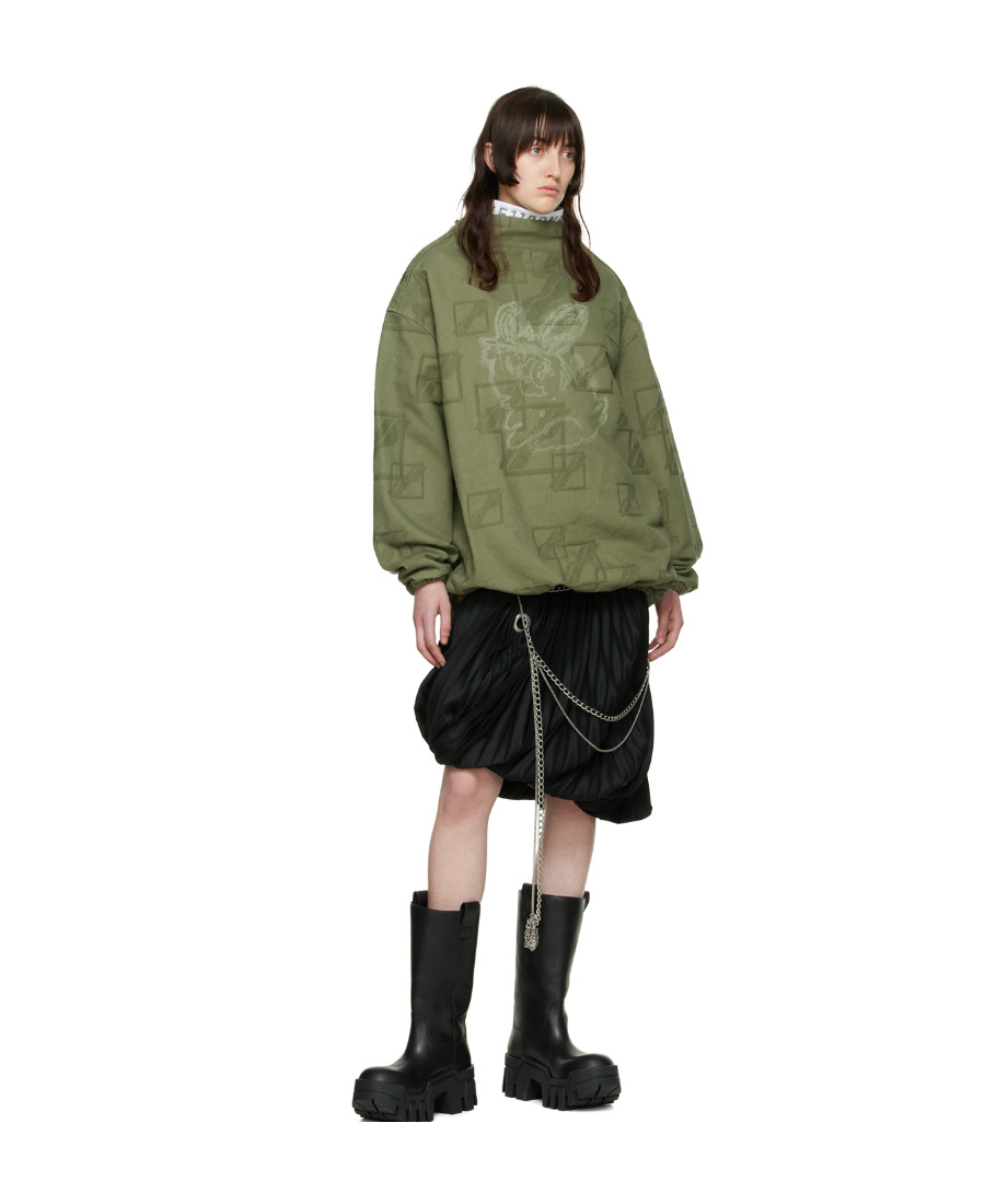 Shop We11 Done Luminous Pattern Printed Sweater In Green