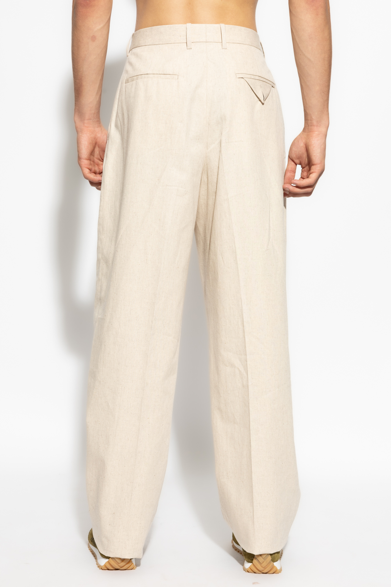 Bottega Veneta Pleated Casual Pants In Nude