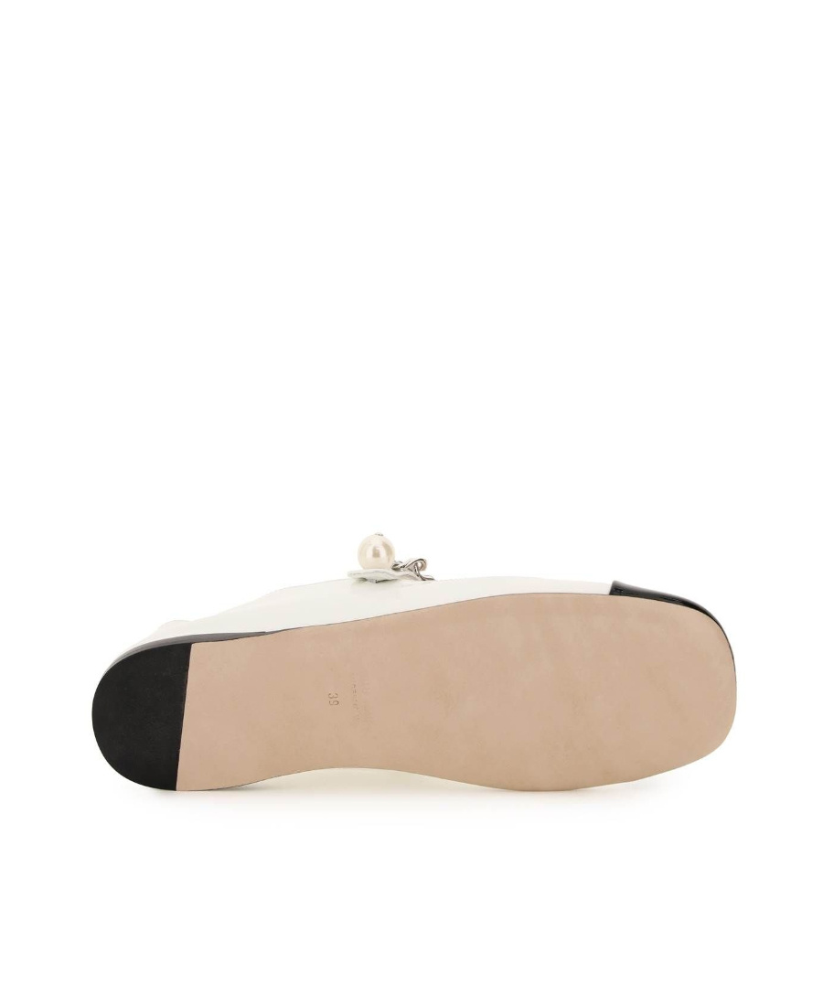 Miu Miu Ankle Strap Ballerinas In White
