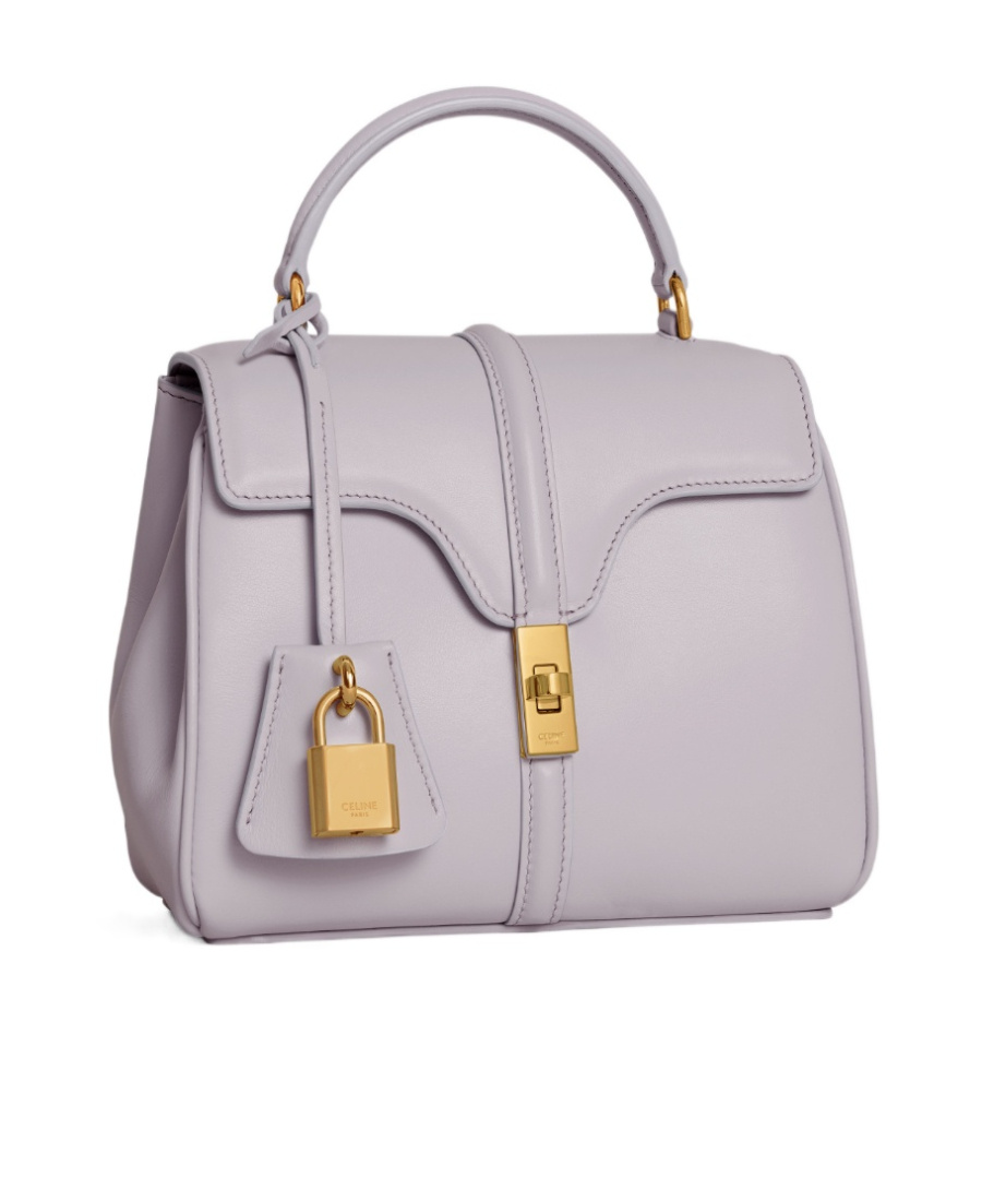 Celine Mini 16 Flip Shoulder Bag In Purple