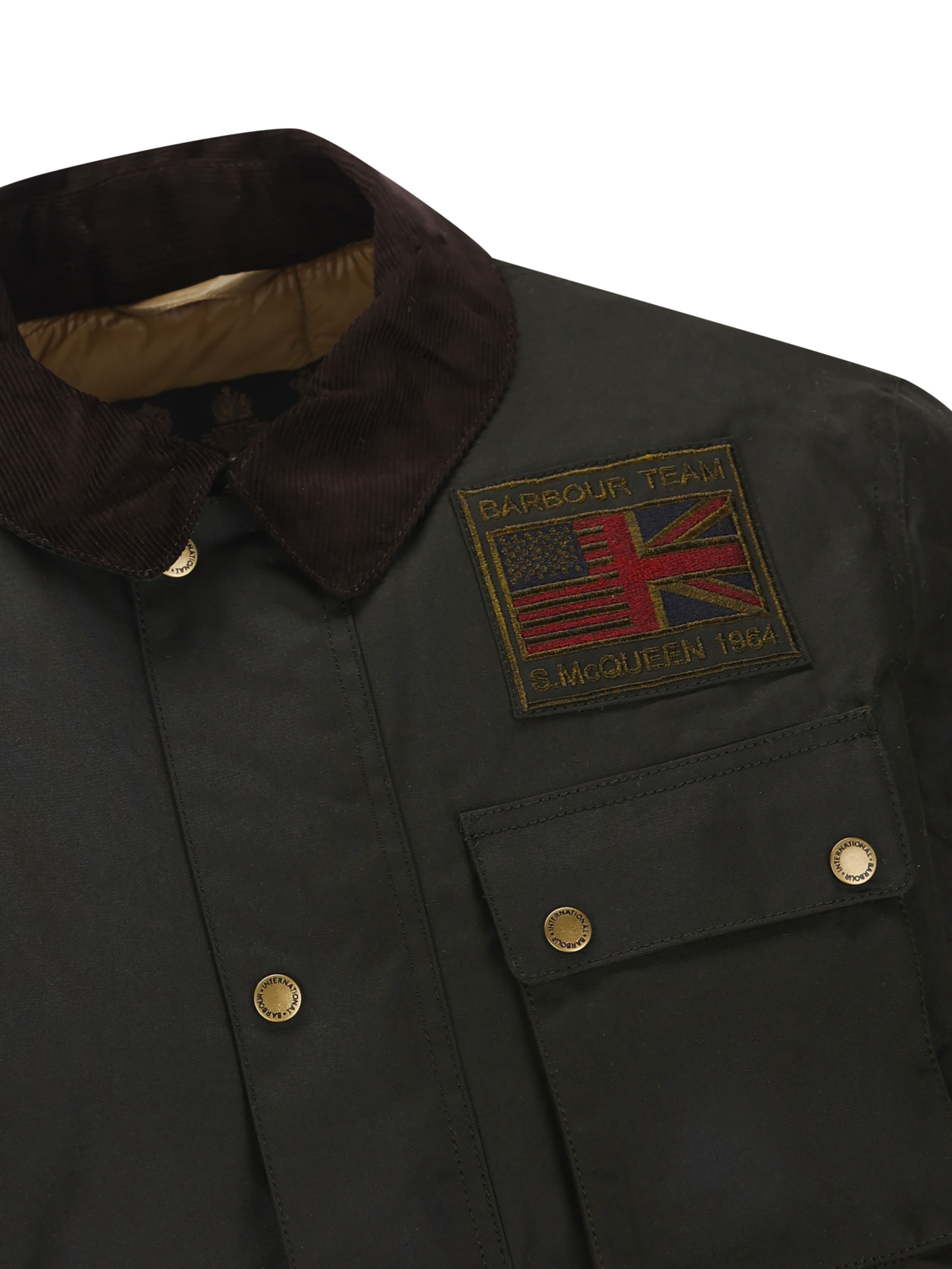 Barbour Logo-patch Cotton Workers Jacket In Black