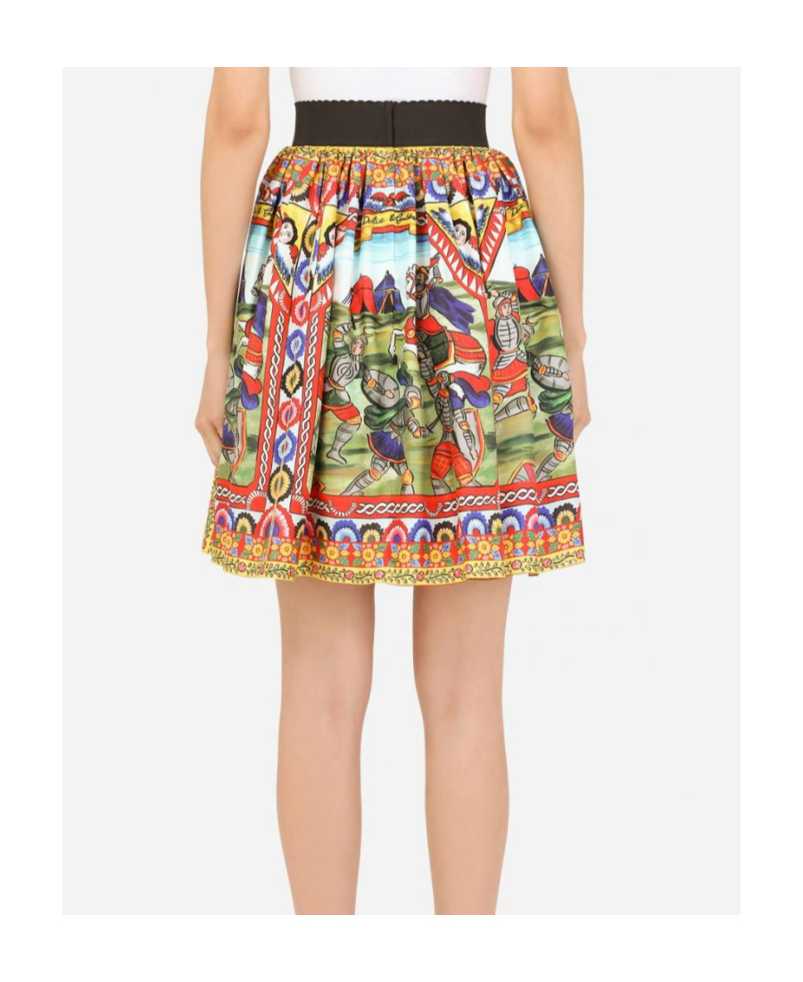Dolce & Gabbana Carretto Patterned Mini Skirt In Multicolor