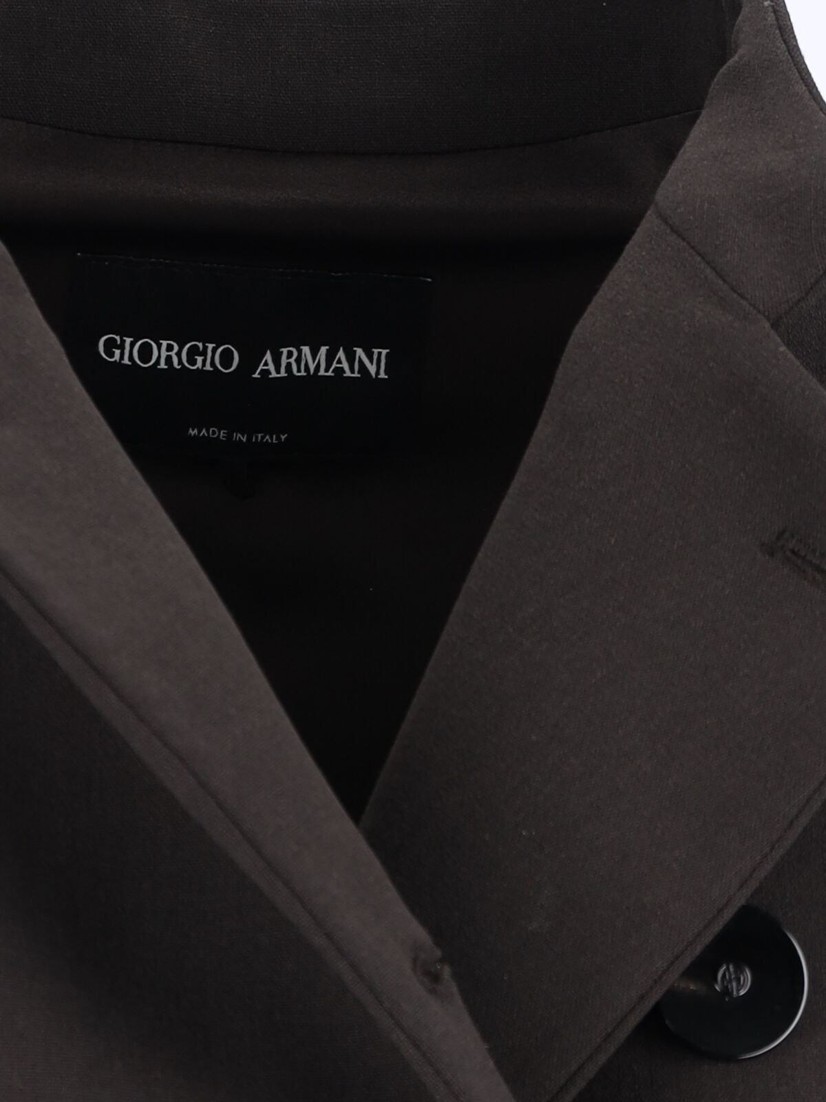 Giorgio Armani Tailored Jacket With Double-breasted Button Detailing In Brown