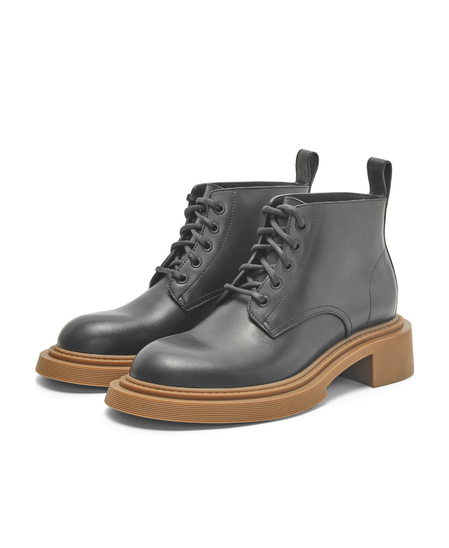 Loewe Logo-laced Short Boots In Black