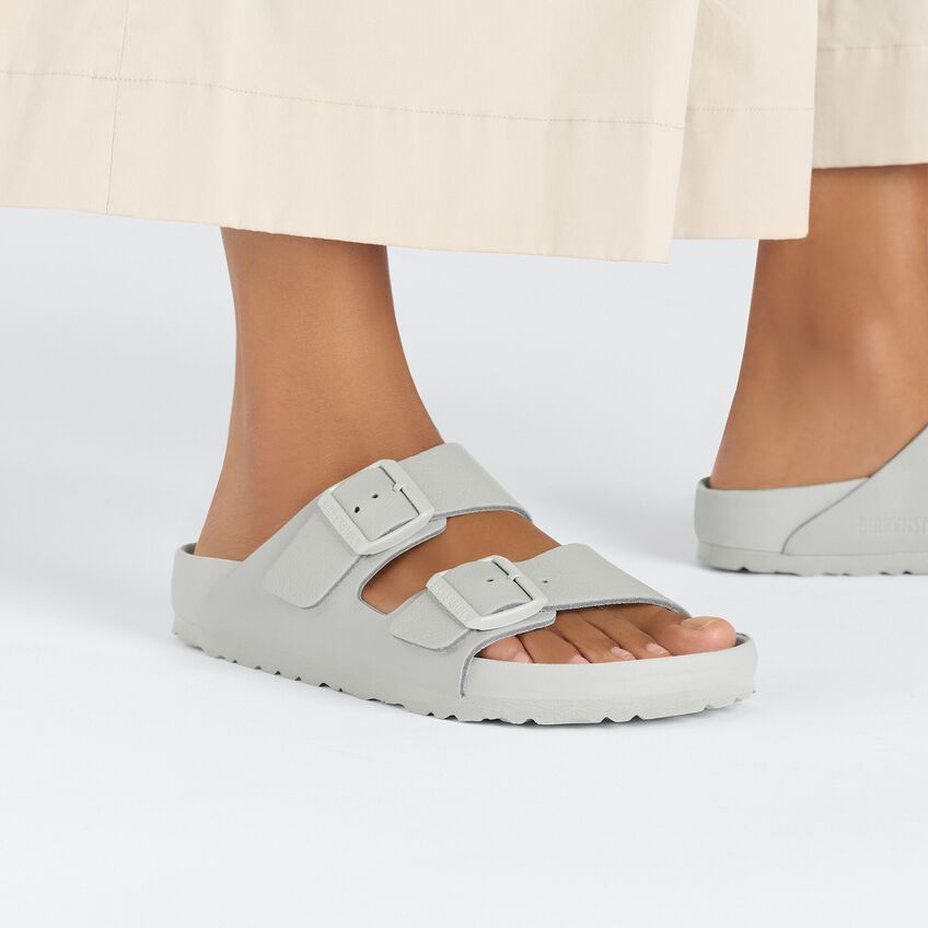 Birkenstock Flat Slippers In Gray