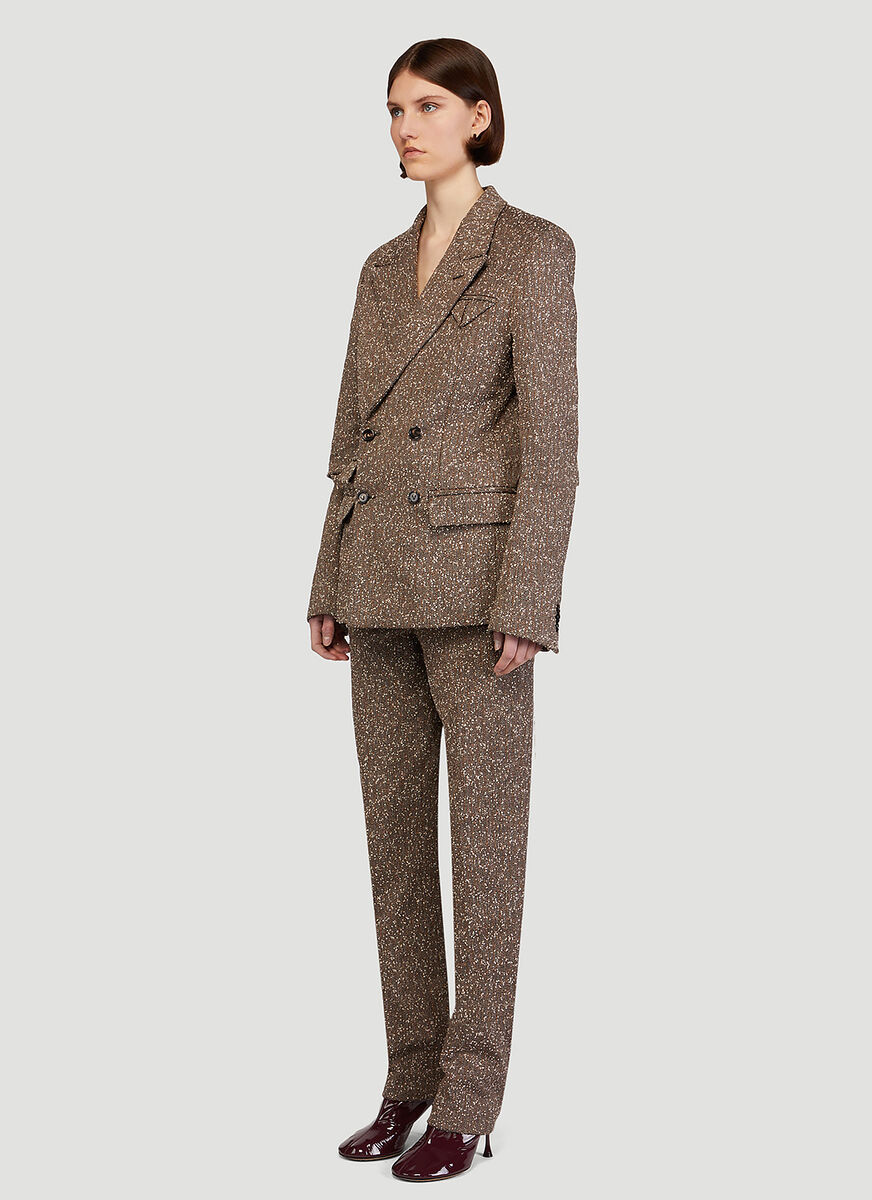 Bottega Veneta High-rise Straight-leg Trousers In Brown