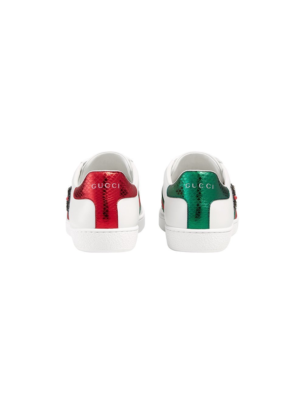 Gucci Ace Diamond-encrusted Leisure Sports Shoes In White
