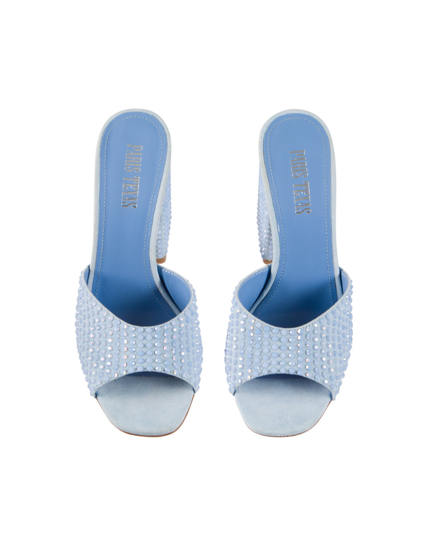 Shop Paris Texas Embellished Slip-on Mules In Blue