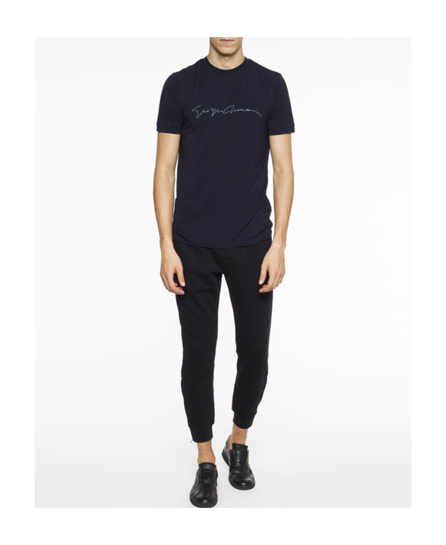 Shop Giorgio Armani Logo T-shirt In Black