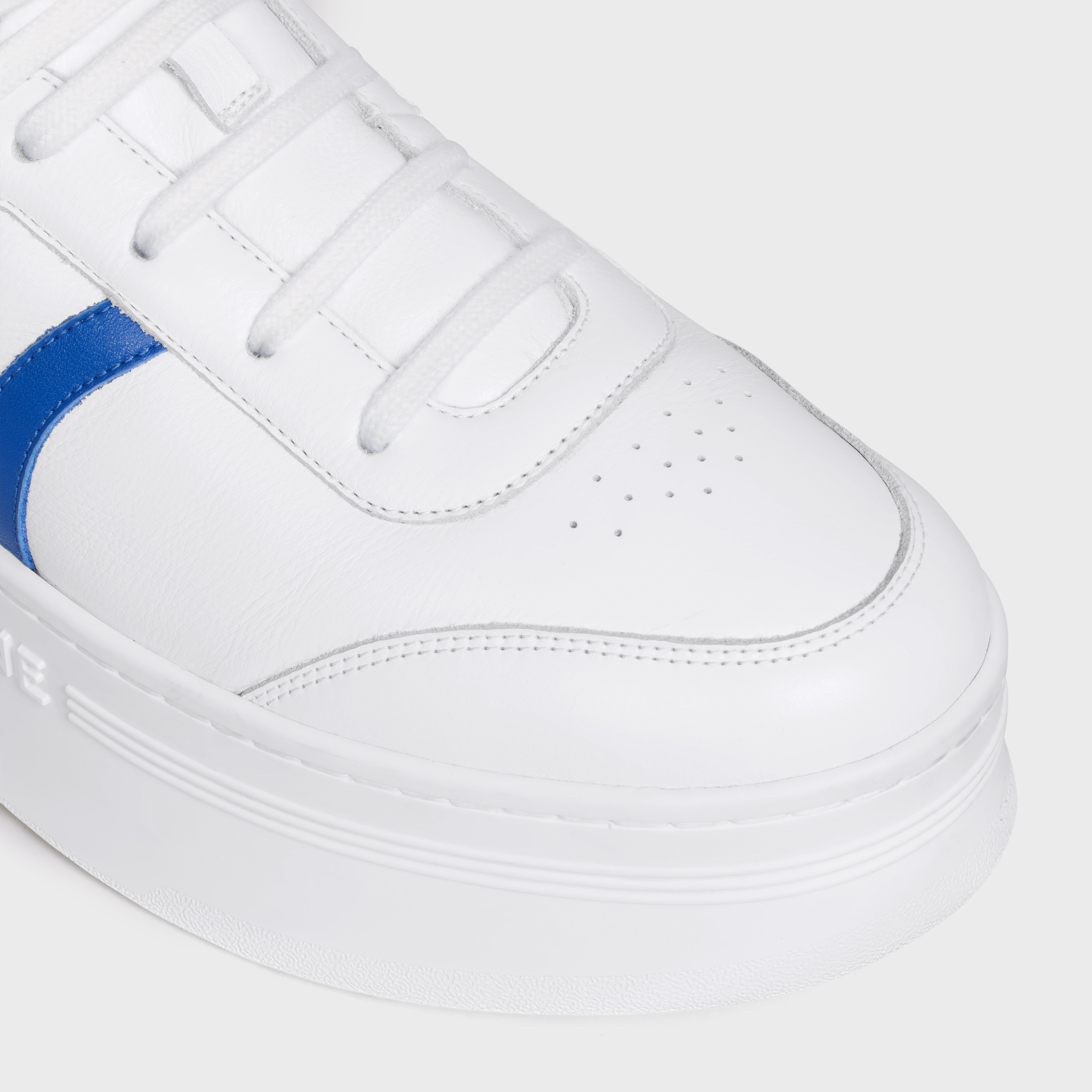 Celine Leather Platform Sneaker In White