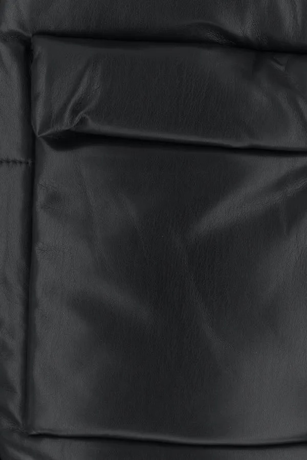 Nanushka Padded Turtleneck Vest With Glossy Finish In Black
