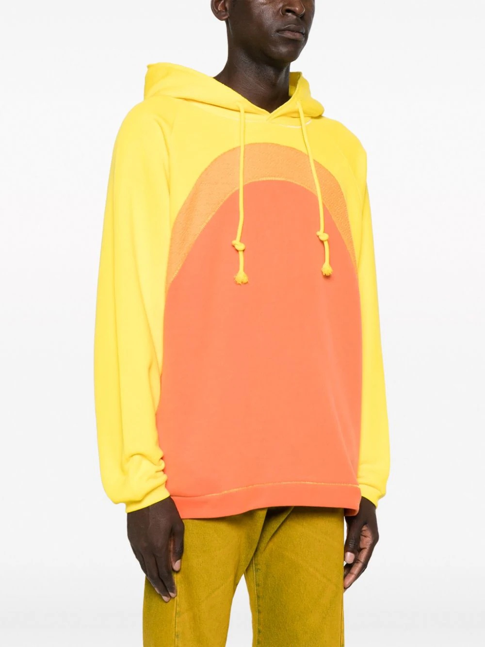 Erl Unisex Rainbow Hoodie Knit In Yellow
