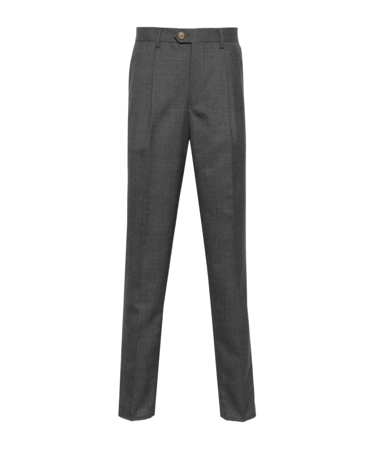 Brunello Cucinelli Dark Grey Classic Trousers In Black