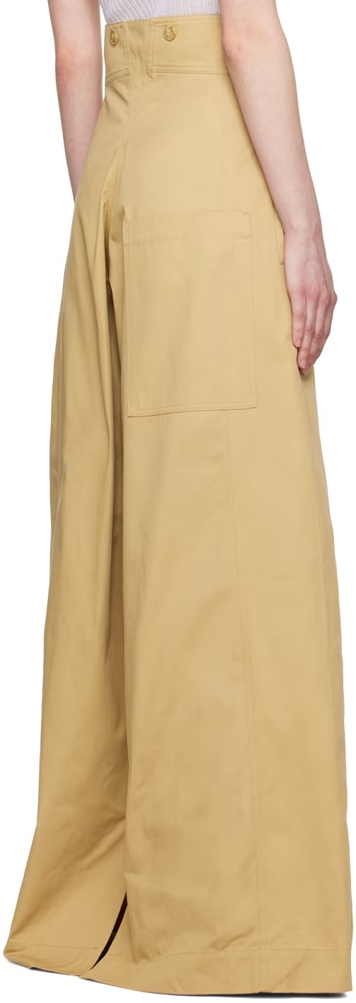 QUIRA TWILL WIDE-LEG CASUAL PANTS