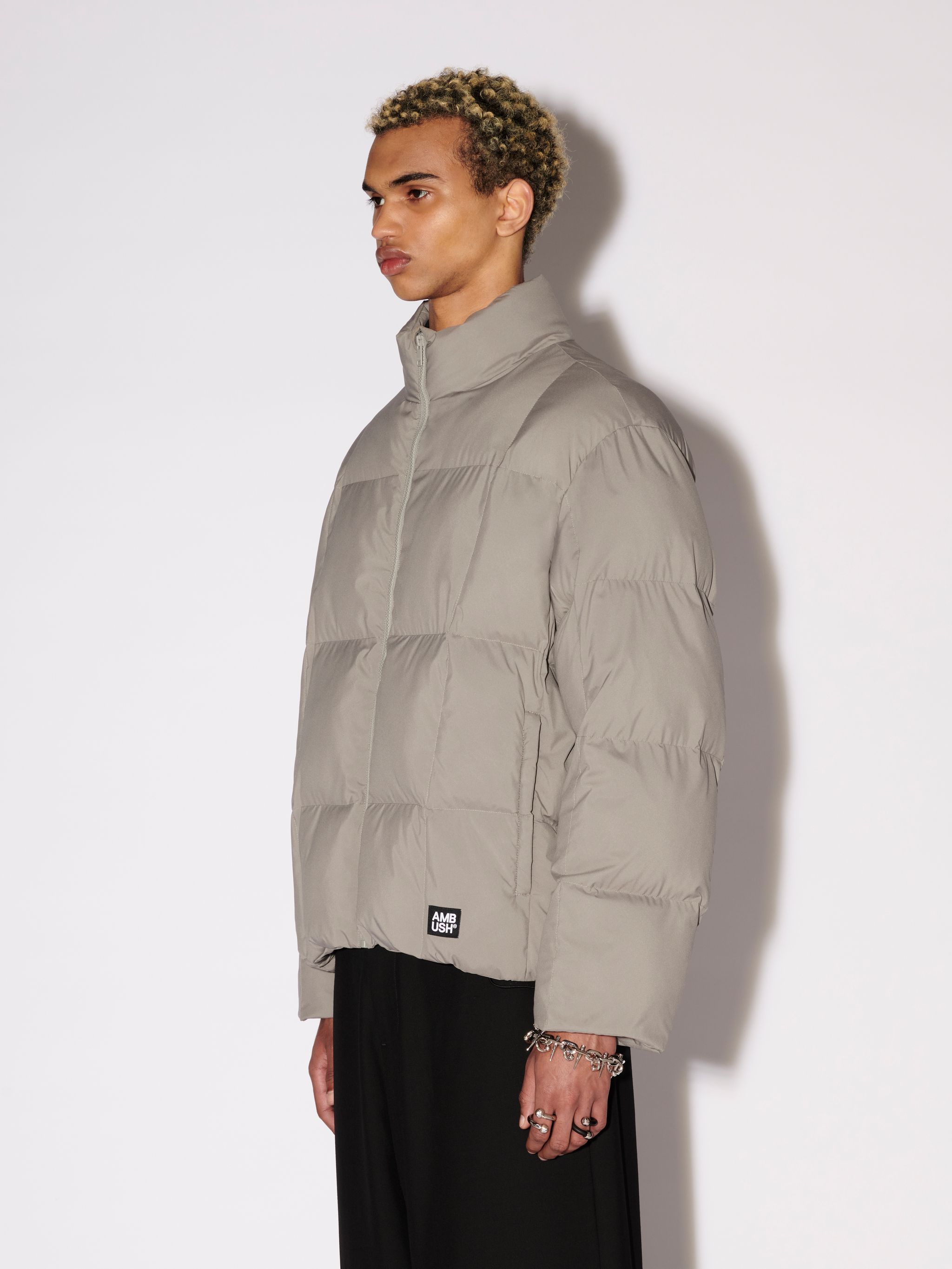 Ambush Logo-patch Padded Jacket In Nude