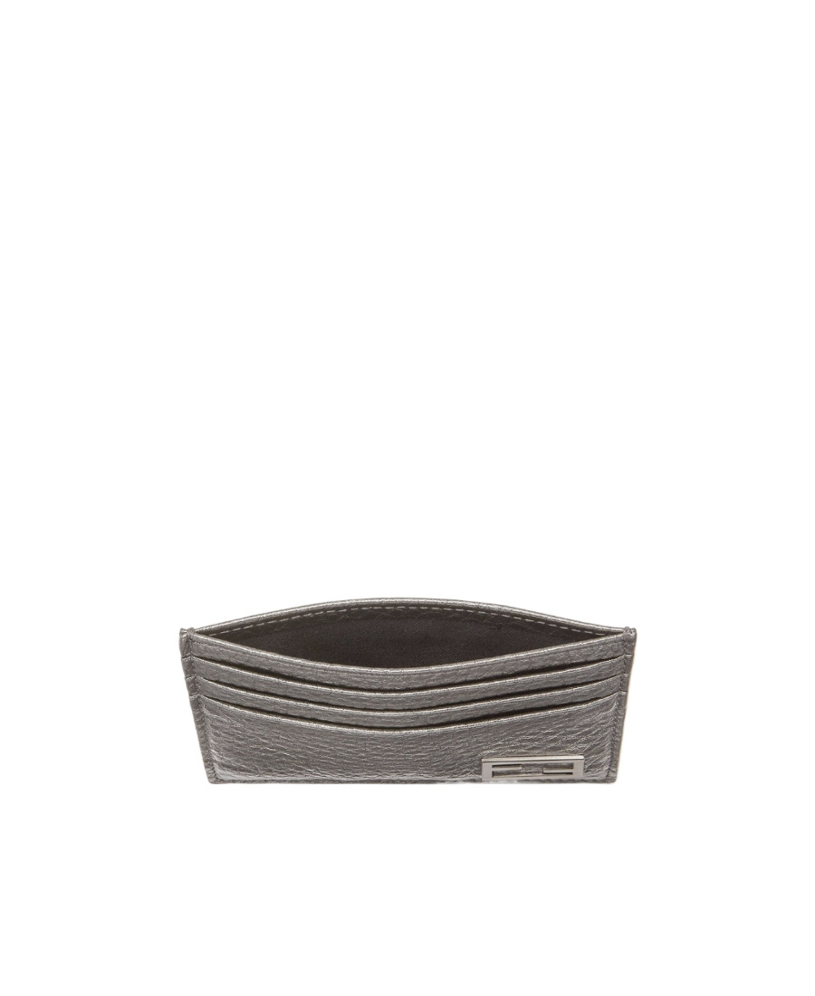 Fendi Baguette Logo Flat Clip In Gray